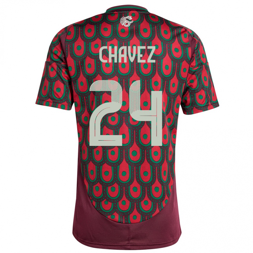 Niño Fútbol Camiseta México Luis Chavez #24 Granate 1ª Equipación 24-26 Argentina