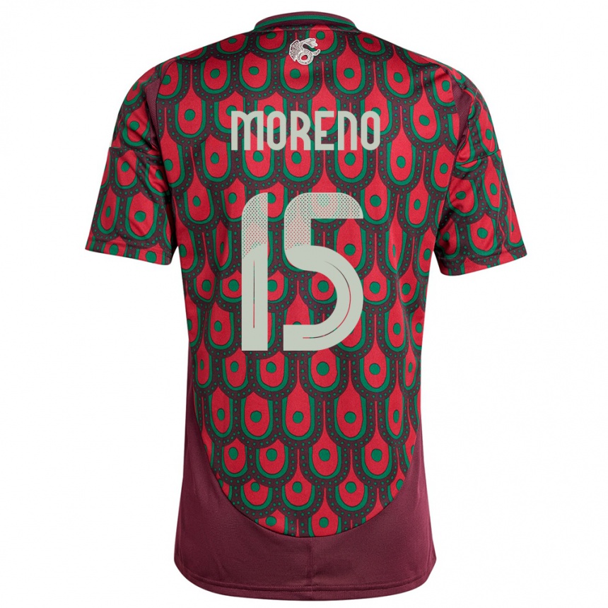 Niño Fútbol Camiseta México Hector Moreno #15 Granate 1ª Equipación 24-26 Argentina