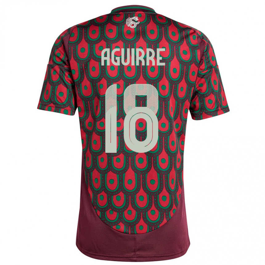 Niño Fútbol Camiseta México Eduardo Aguirre #18 Granate 1ª Equipación 24-26 Argentina