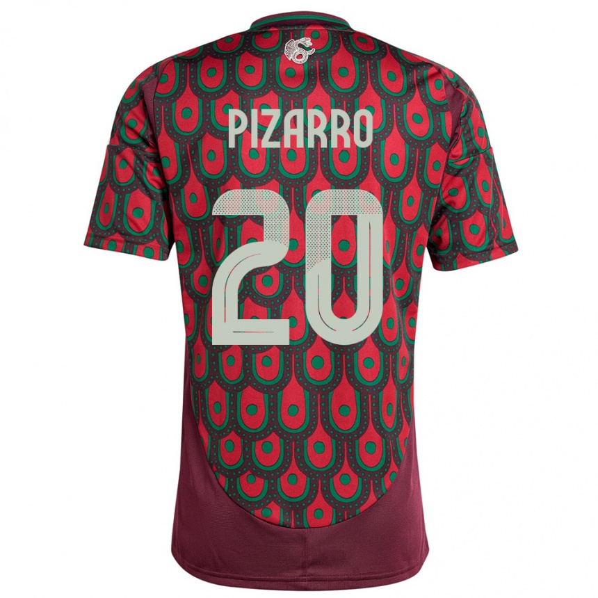 Niño Fútbol Camiseta México Rodolfo Pizarro #20 Granate 1ª Equipación 24-26 Argentina