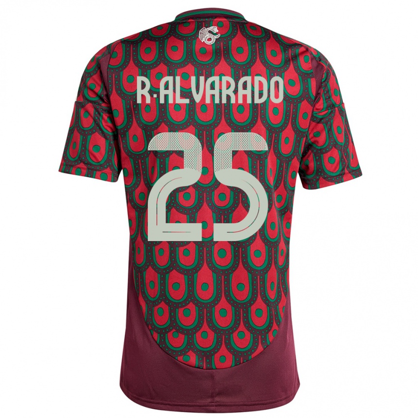 Niño Fútbol Camiseta México Roberto Alvarado #25 Granate 1ª Equipación 24-26 Argentina