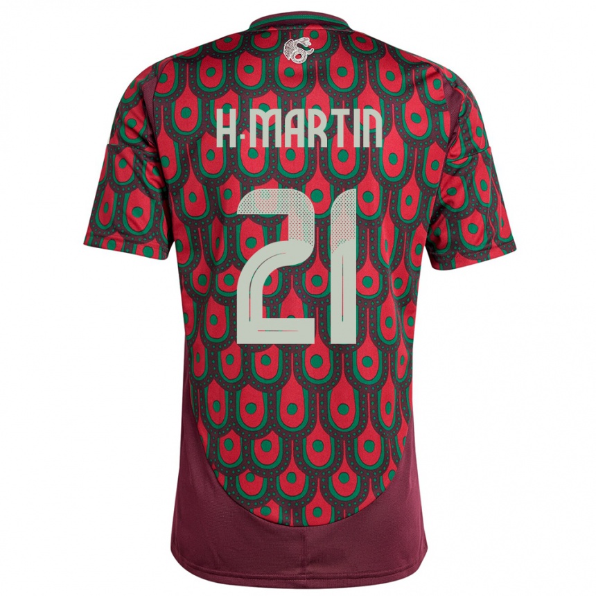 Niño Fútbol Camiseta México Henry Martin #21 Granate 1ª Equipación 24-26 Argentina