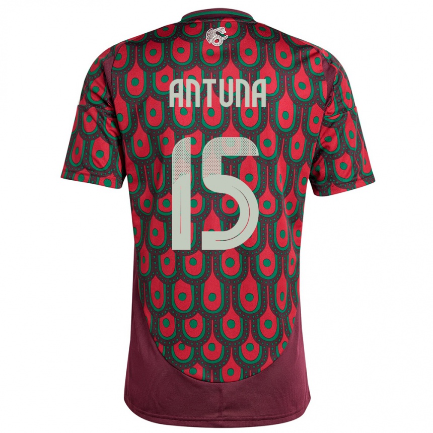 Niño Fútbol Camiseta México Uriel Antuna #15 Granate 1ª Equipación 24-26 Argentina