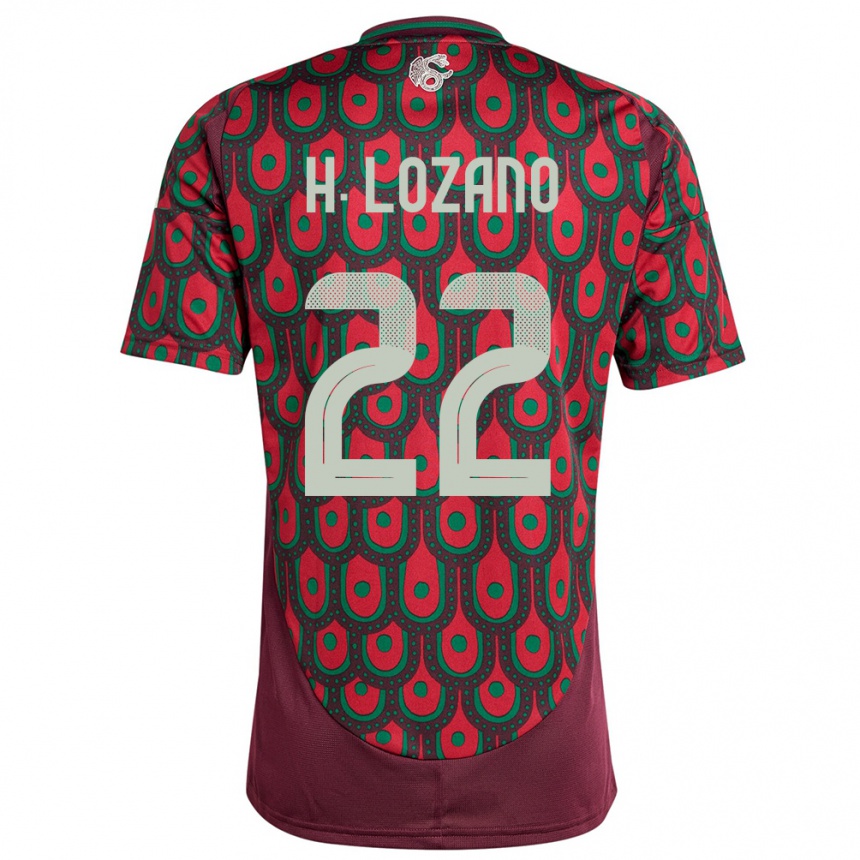 Niño Fútbol Camiseta México Hirving Lozano #22 Granate 1ª Equipación 24-26 Argentina