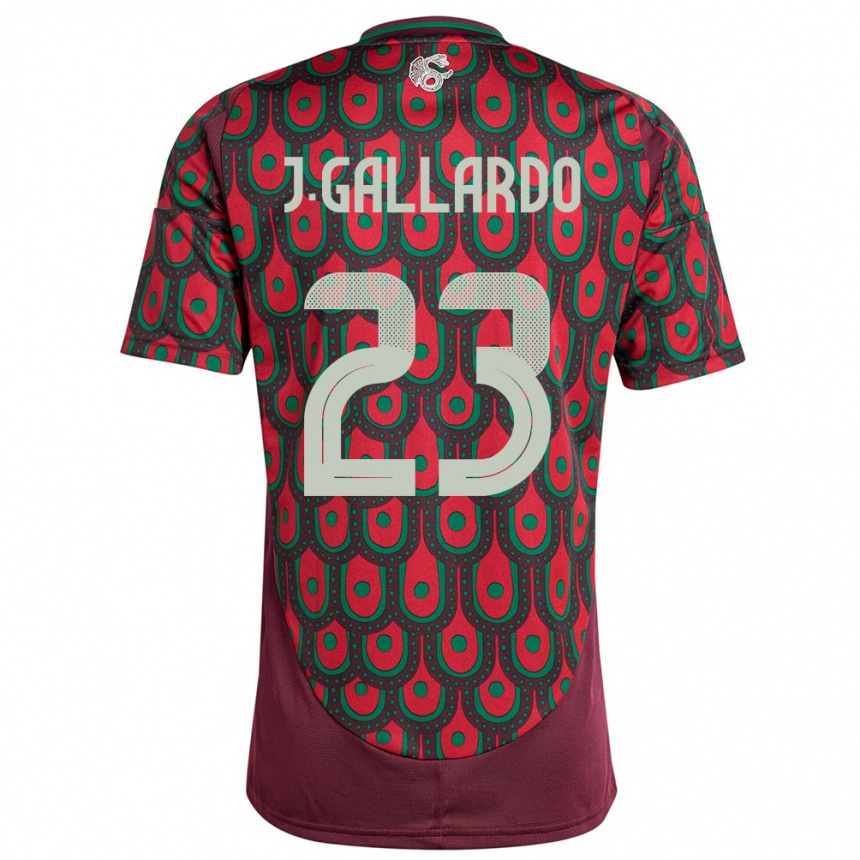 Niño Fútbol Camiseta México Jesus Gallardo #23 Granate 1ª Equipación 24-26 Argentina