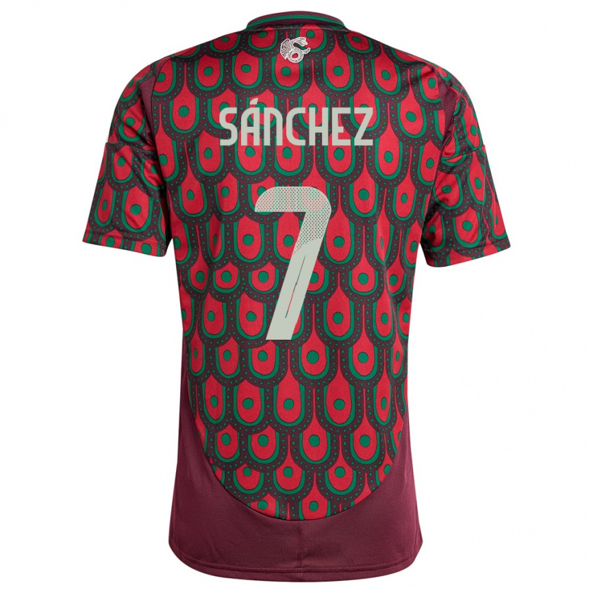 Niño Fútbol Camiseta México Maria Sanchez #7 Granate 1ª Equipación 24-26 Argentina