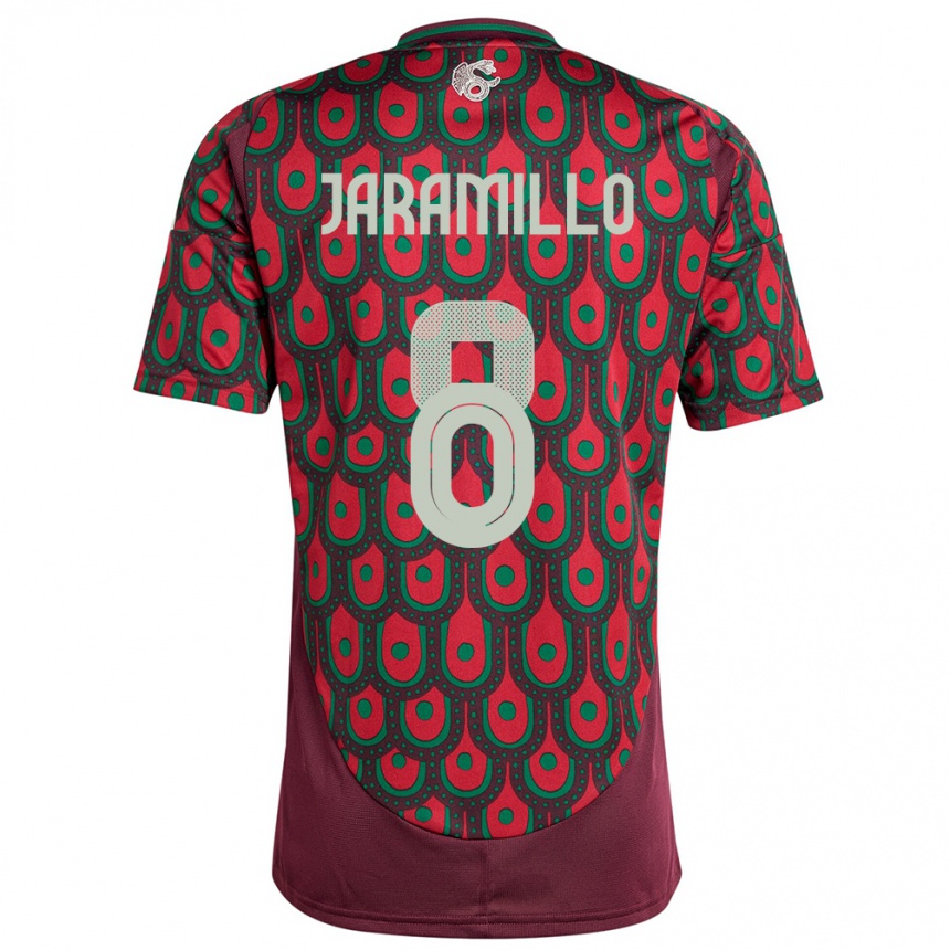 Niño Fútbol Camiseta México Carolina Jaramillo #8 Granate 1ª Equipación 24-26 Argentina