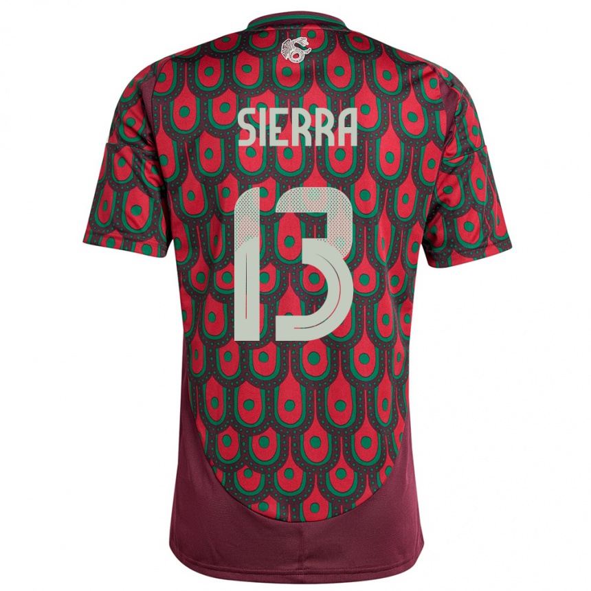 Niño Fútbol Camiseta México Bianca Sierra #13 Granate 1ª Equipación 24-26 Argentina