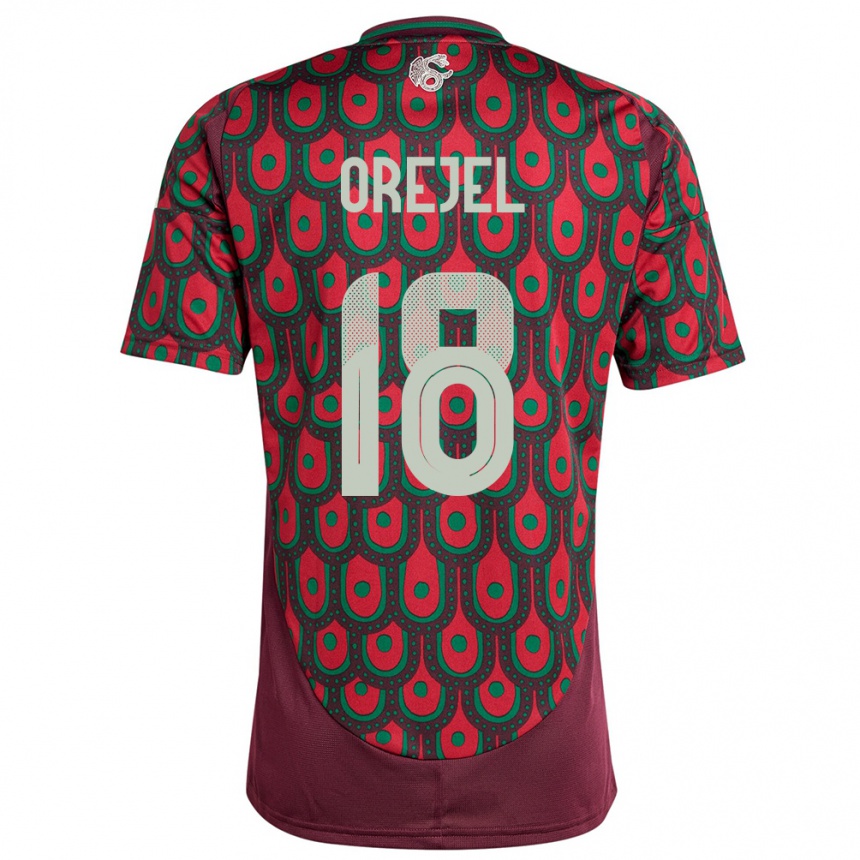 Niño Fútbol Camiseta México Jocelyn Orejel #18 Granate 1ª Equipación 24-26 Argentina