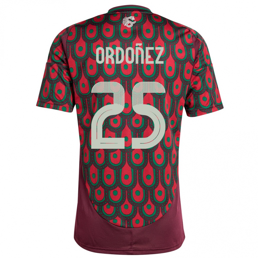 Niño Fútbol Camiseta México Diana Ordonez #25 Granate 1ª Equipación 24-26 Argentina