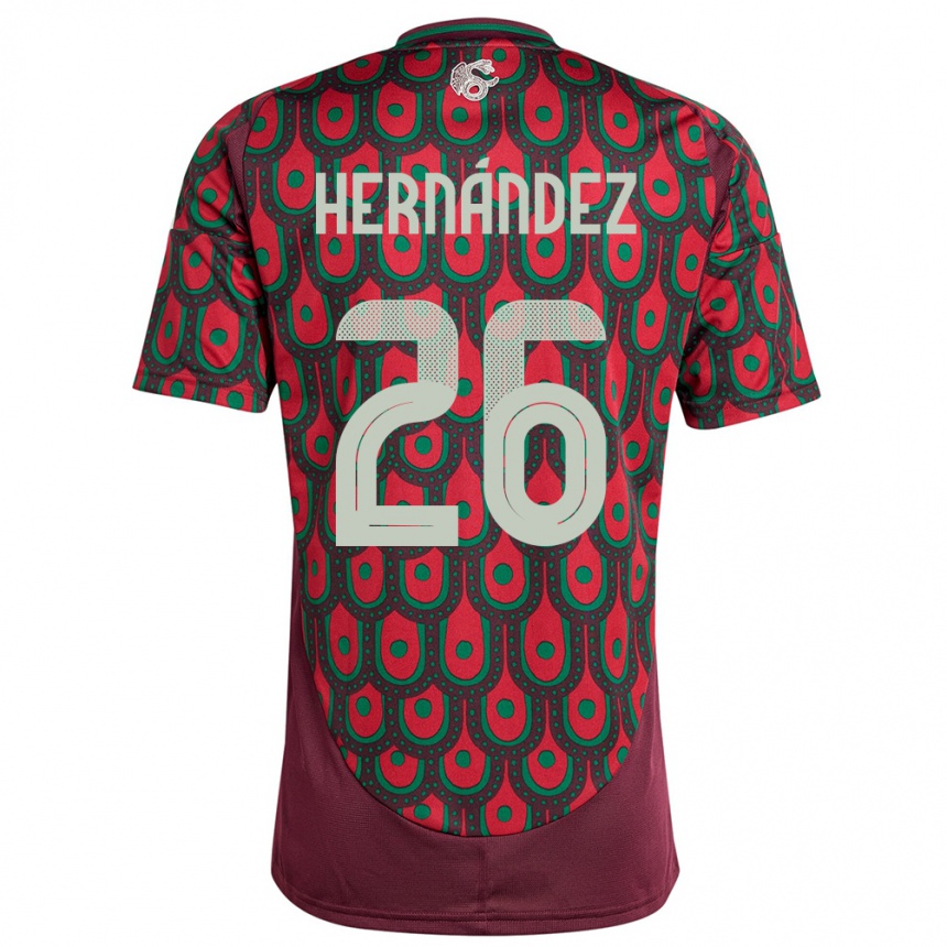 Niño Fútbol Camiseta México Nicolette Hernandez #26 Granate 1ª Equipación 24-26 Argentina