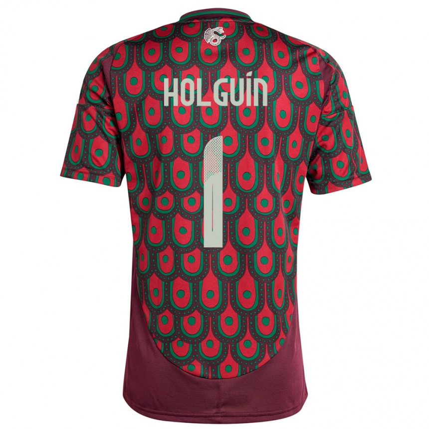 Niño Fútbol Camiseta México Hector Holguin #1 Granate 1ª Equipación 24-26 Argentina