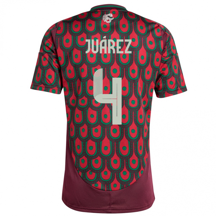 Niño Fútbol Camiseta México Ramon Juarez #4 Granate 1ª Equipación 24-26 Argentina