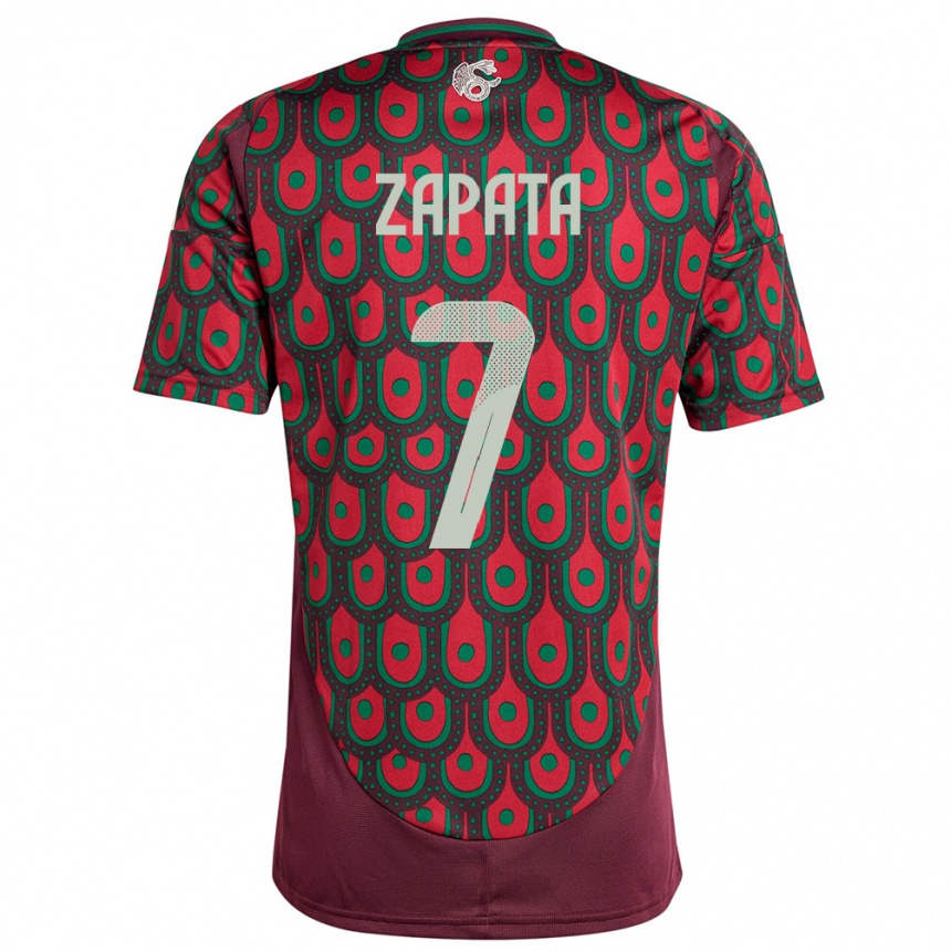 Niño Fútbol Camiseta México Angel Zapata #7 Granate 1ª Equipación 24-26 Argentina