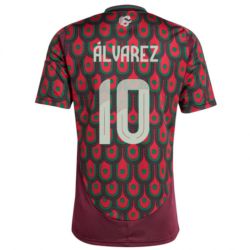 Niño Fútbol Camiseta México Efrain Alvarez #10 Granate 1ª Equipación 24-26 Argentina