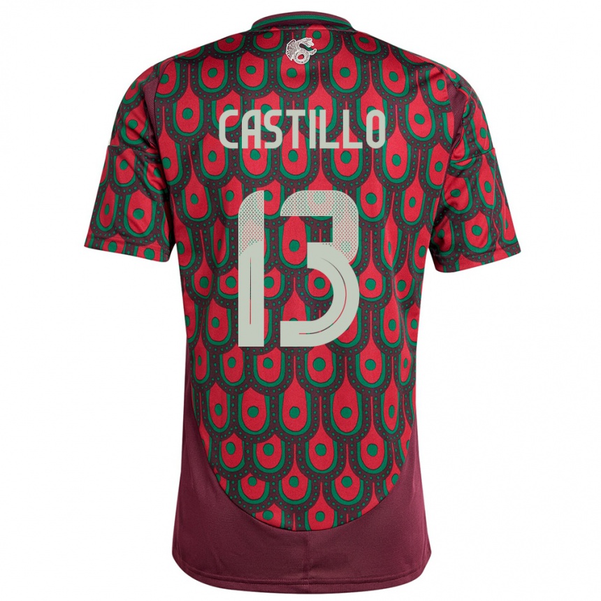 Niño Fútbol Camiseta México Jose Castillo #13 Granate 1ª Equipación 24-26 Argentina