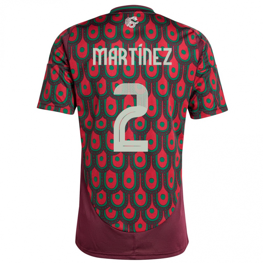 Niño Fútbol Camiseta México Emilio Martinez #2 Granate 1ª Equipación 24-26 Argentina