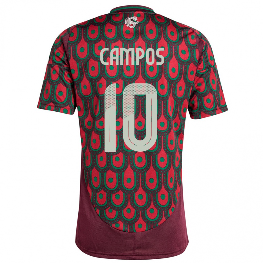 Niño Fútbol Camiseta México Karel Campos #10 Granate 1ª Equipación 24-26 Argentina