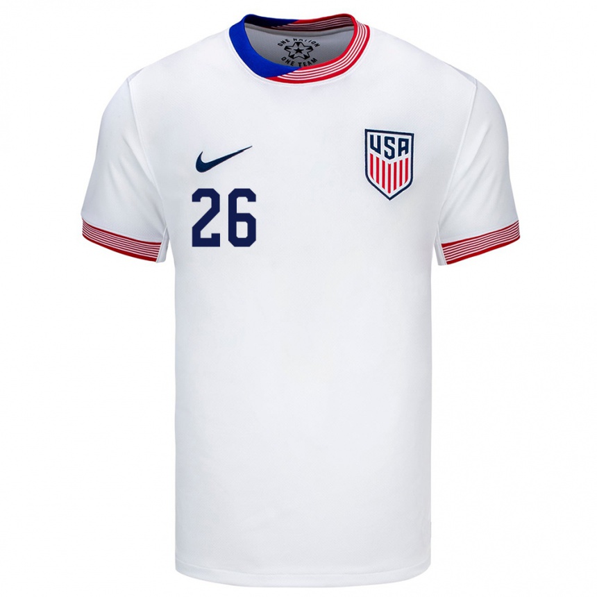 Niño Fútbol Camiseta Estados Unidos Josh Sargent #26 Blanco 1ª Equipación 24-26 Argentina