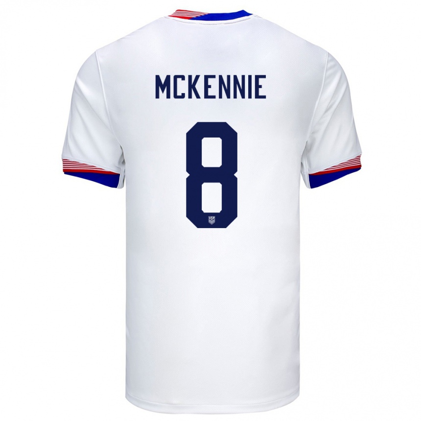 Niño Fútbol Camiseta Estados Unidos Weston Mckennie #8 Blanco 1ª Equipación 24-26 Argentina