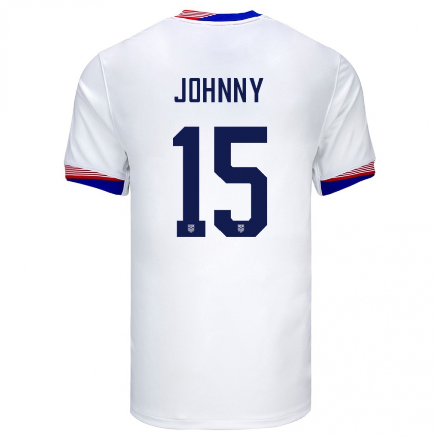 Niño Fútbol Camiseta Estados Unidos Johnny #15 Blanco 1ª Equipación 24-26 Argentina