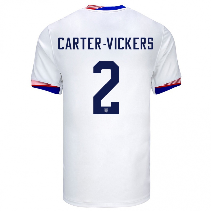 Niño Fútbol Camiseta Estados Unidos Cameron Carter-Vickers #2 Blanco 1ª Equipación 24-26 Argentina