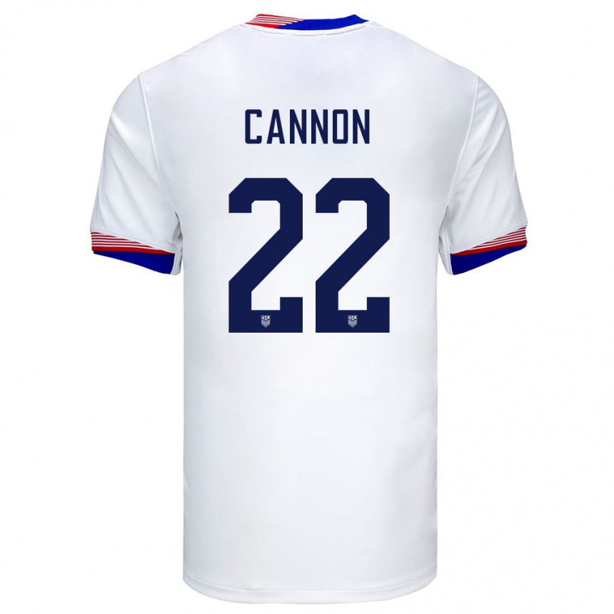 Niño Fútbol Camiseta Estados Unidos Reggie Cannon #22 Blanco 1ª Equipación 24-26 Argentina