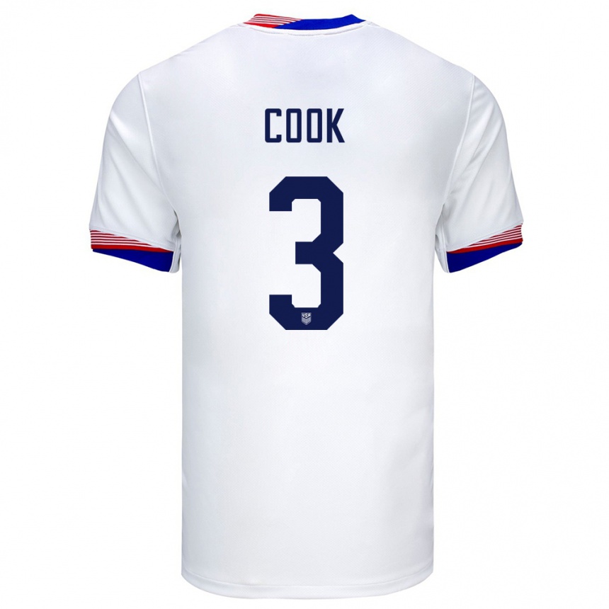 Niño Fútbol Camiseta Estados Unidos Alana Cook #3 Blanco 1ª Equipación 24-26 Argentina