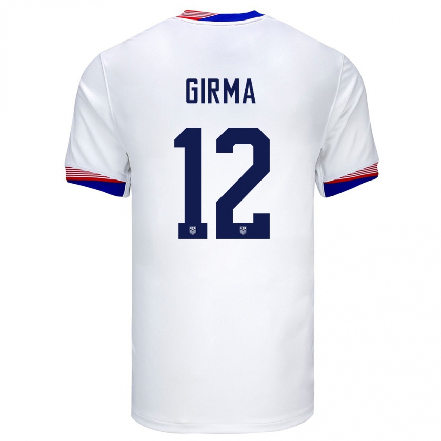 Niño Fútbol Camiseta Estados Unidos Naomi Girma #12 Blanco 1ª Equipación 24-26 Argentina