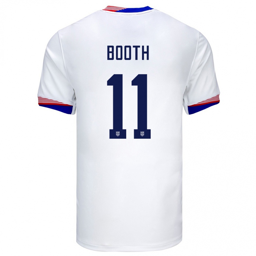 Niño Fútbol Camiseta Estados Unidos Zach Booth #11 Blanco 1ª Equipación 24-26 Argentina