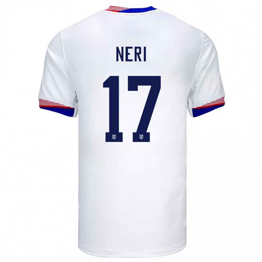 Niño Fútbol Camiseta Estados Unidos Rodrigo Neri #17 Blanco 1ª Equipación 24-26 Argentina