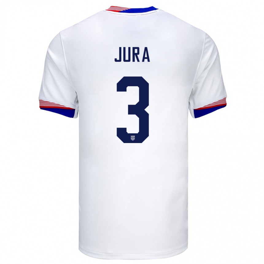 Niño Fútbol Camiseta Estados Unidos Sawyer Jura #3 Blanco 1ª Equipación 24-26 Argentina