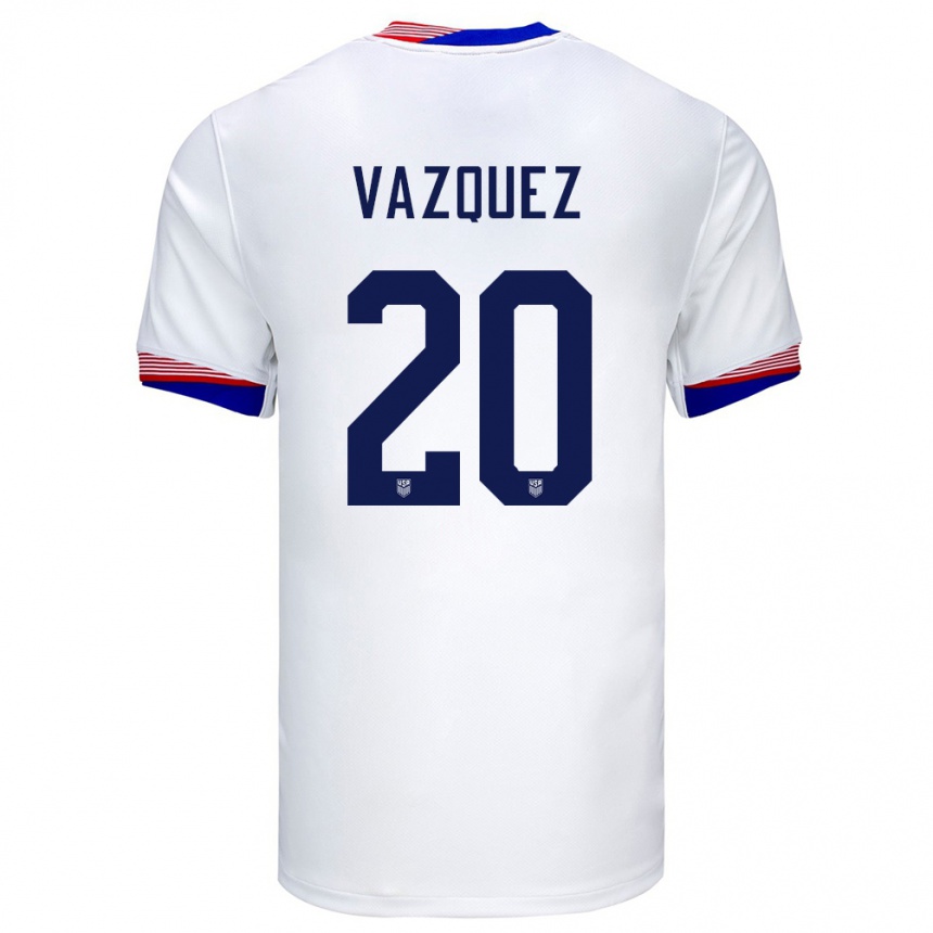 Niño Fútbol Camiseta Estados Unidos David Vazquez #20 Blanco 1ª Equipación 24-26 Argentina