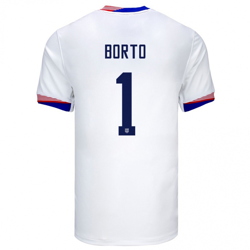 Niño Fútbol Camiseta Estados Unidos Alexander Borto #1 Blanco 1ª Equipación 24-26 Argentina