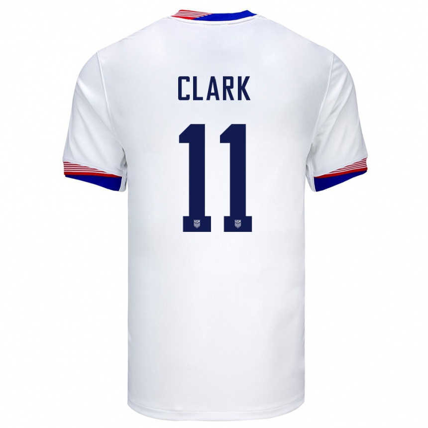 Niño Fútbol Camiseta Estados Unidos Caden Clark #11 Blanco 1ª Equipación 24-26 Argentina