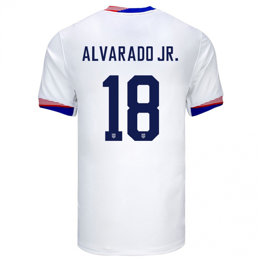 Niño Fútbol Camiseta Estados Unidos Alejandro Alvarado Jr #18 Blanco 1ª Equipación 24-26 Argentina