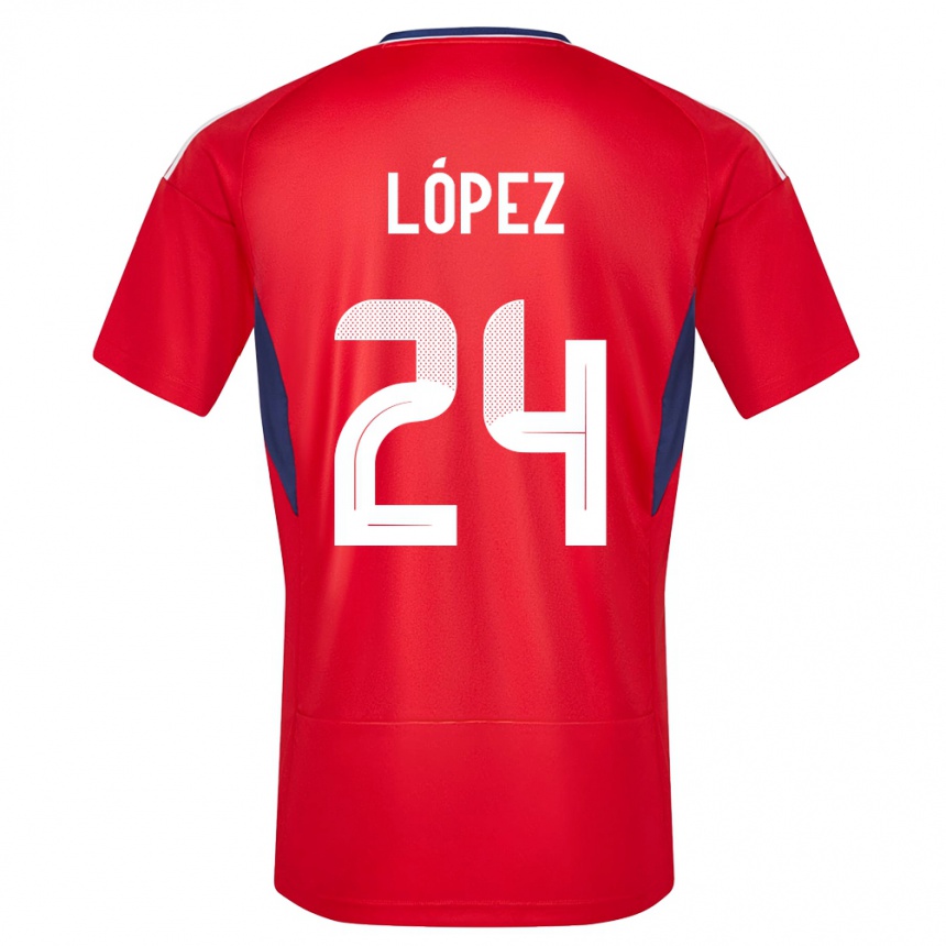 Niño Fútbol Camiseta Costa Rica Douglas Lopez #24 Rojo 1ª Equipación 24-26 Argentina