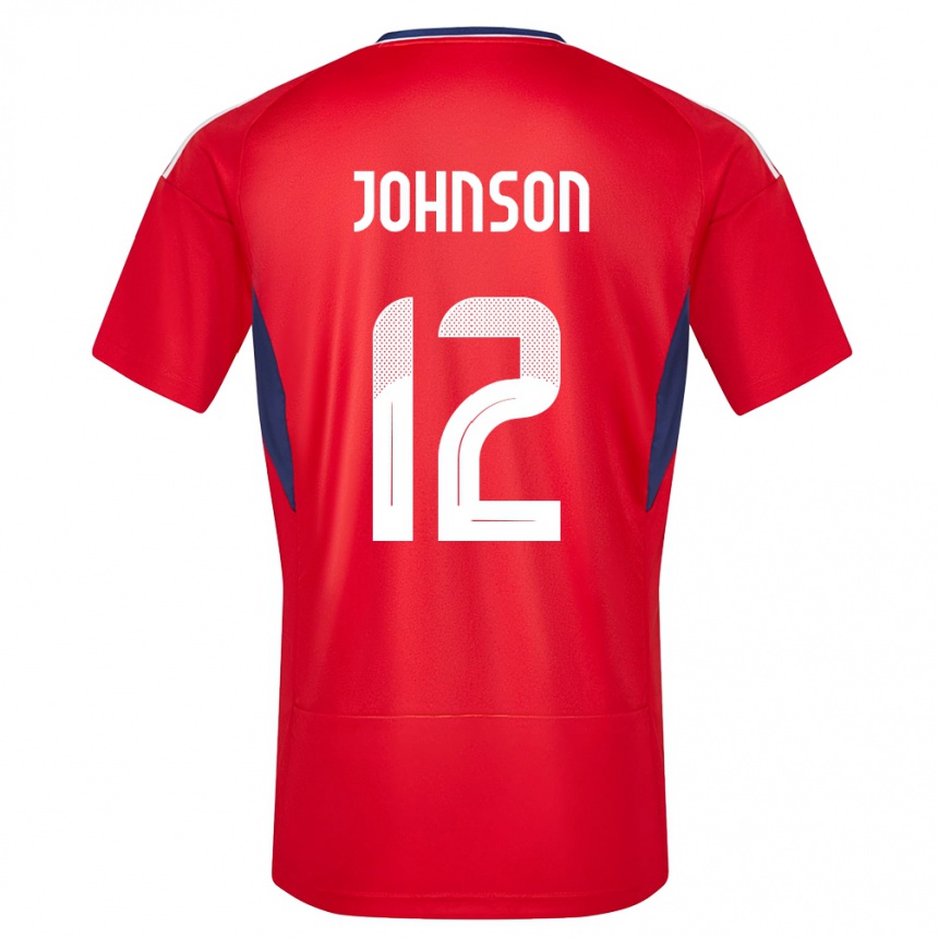 Niño Fútbol Camiseta Costa Rica Shawn Johnson #12 Rojo 1ª Equipación 24-26 Argentina