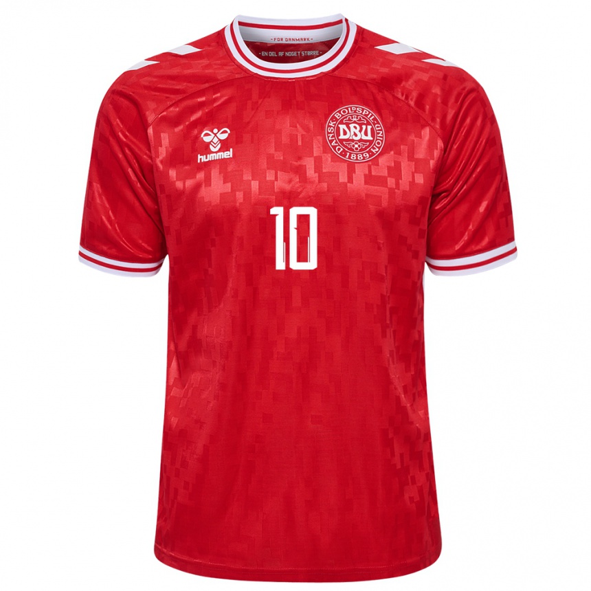 Niño Fútbol Camiseta Dinamarca Christian Eriksen #10 Rojo 1ª Equipación 24-26 Argentina