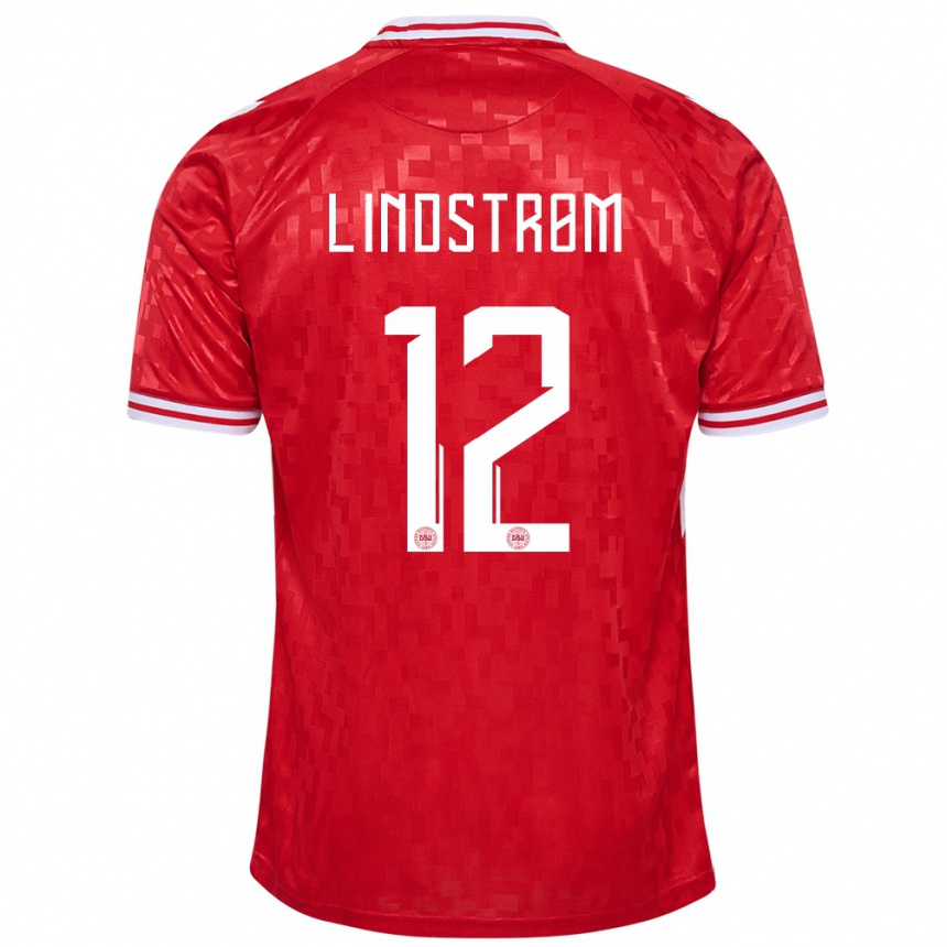 Niño Fútbol Camiseta Dinamarca Jesper Lindstrom #12 Rojo 1ª Equipación 24-26 Argentina