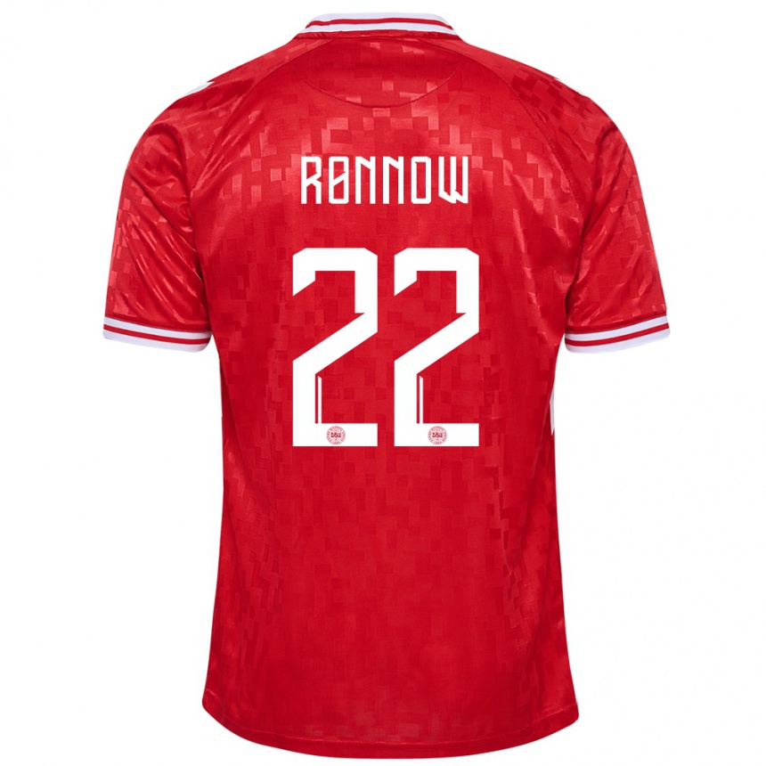 Niño Fútbol Camiseta Dinamarca Frederik Ronnow #22 Rojo 1ª Equipación 24-26 Argentina