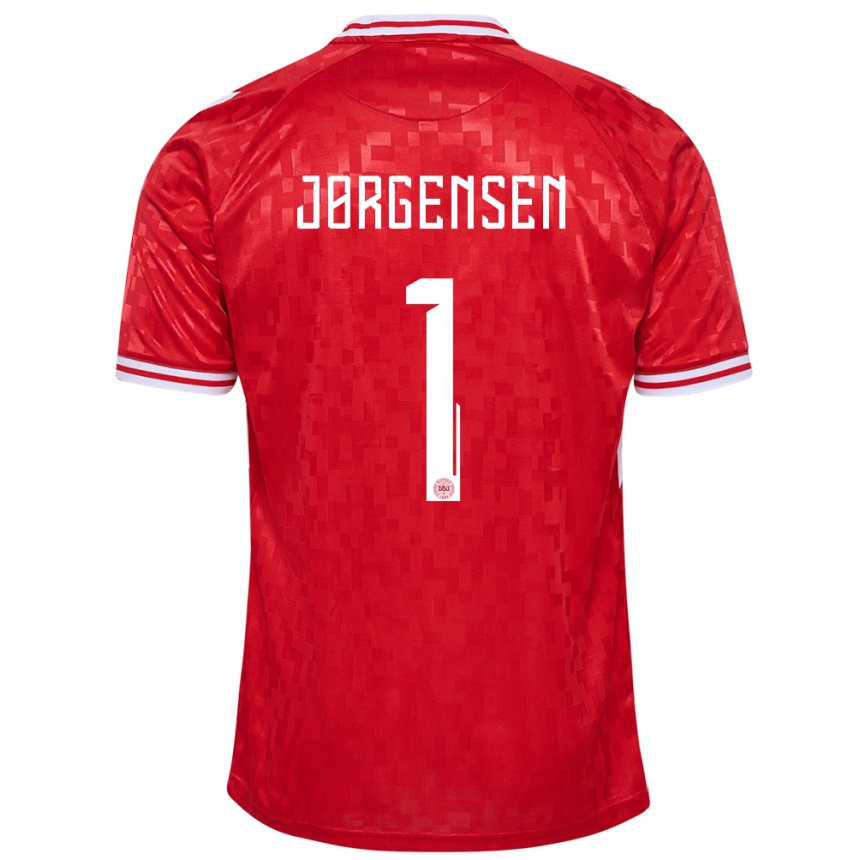 Niño Fútbol Camiseta Dinamarca Filip Jørgensen #1 Rojo 1ª Equipación 24-26 Argentina