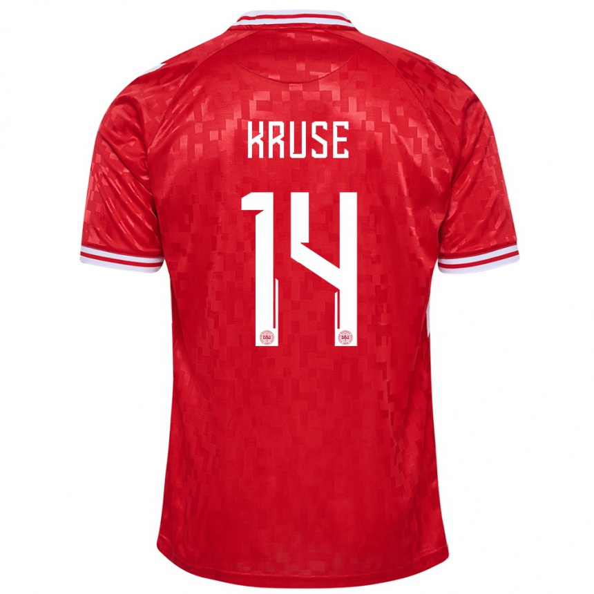 Niño Fútbol Camiseta Dinamarca David Kruse #14 Rojo 1ª Equipación 24-26 Argentina