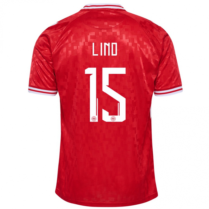 Niño Fútbol Camiseta Dinamarca Victor Lind #15 Rojo 1ª Equipación 24-26 Argentina