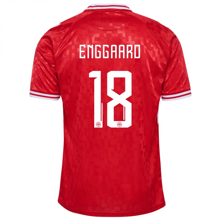 Niño Fútbol Camiseta Dinamarca Mads Enggaard #18 Rojo 1ª Equipación 24-26 Argentina