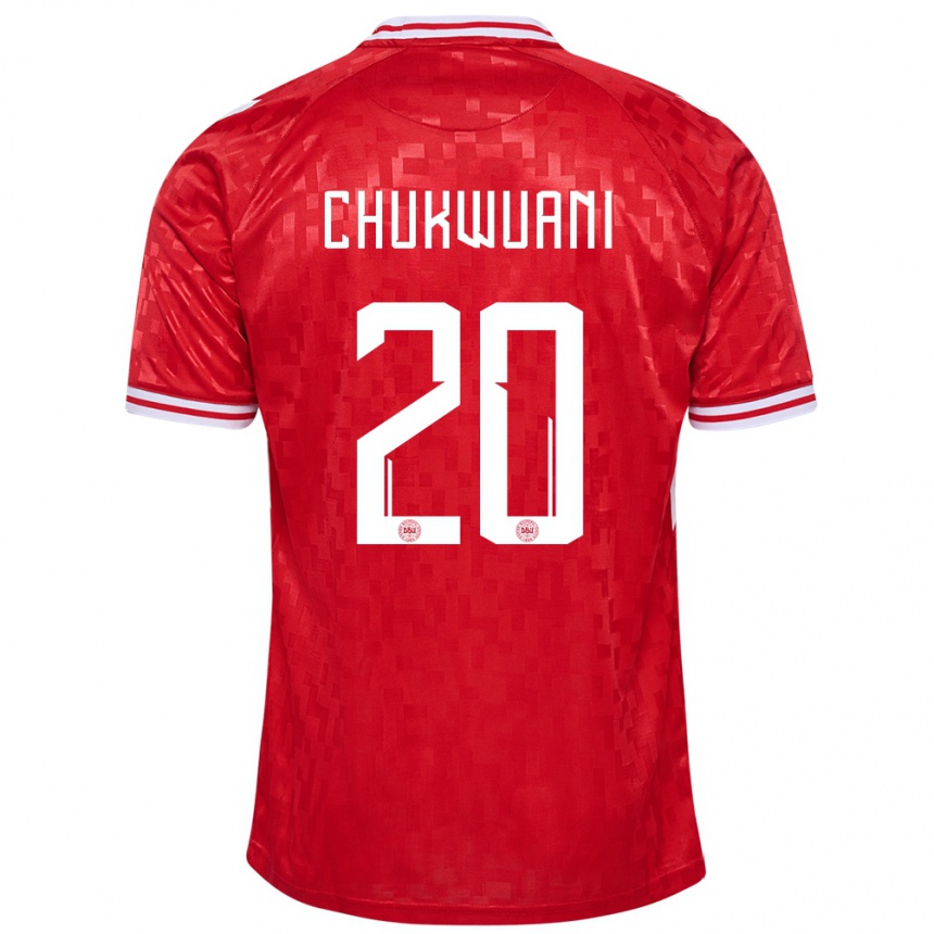 Niño Fútbol Camiseta Dinamarca Tochi Chukwuani #20 Rojo 1ª Equipación 24-26 Argentina