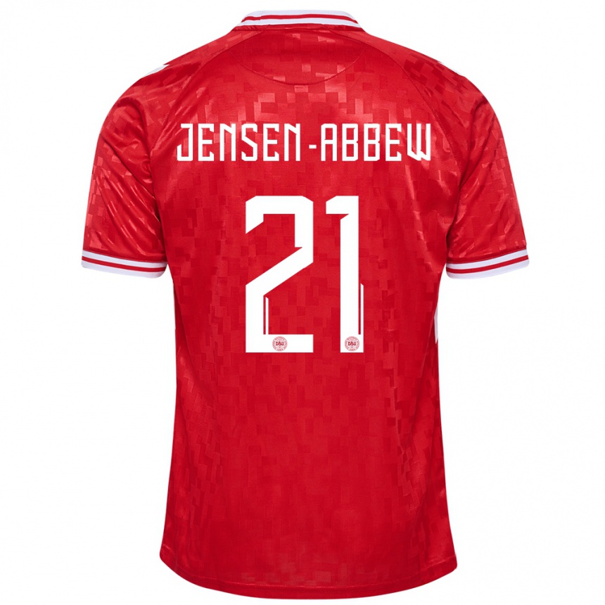 Niño Fútbol Camiseta Dinamarca Jonas Jensen-Abbew #21 Rojo 1ª Equipación 24-26 Argentina