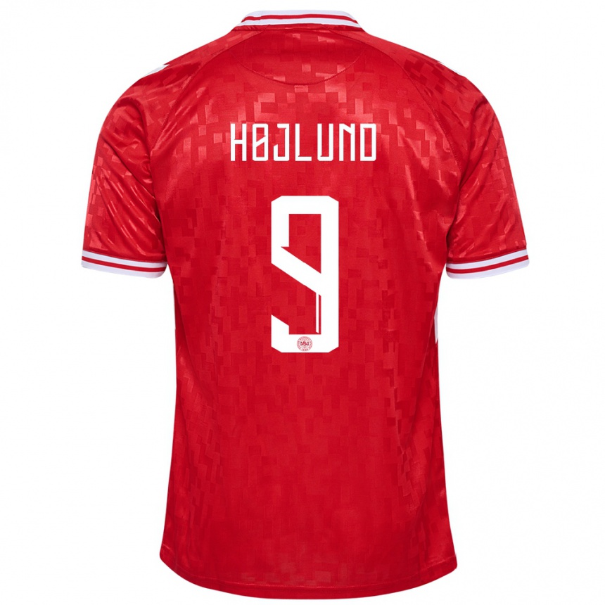 Niño Fútbol Camiseta Dinamarca Emil Højlund #9 Rojo 1ª Equipación 24-26 Argentina