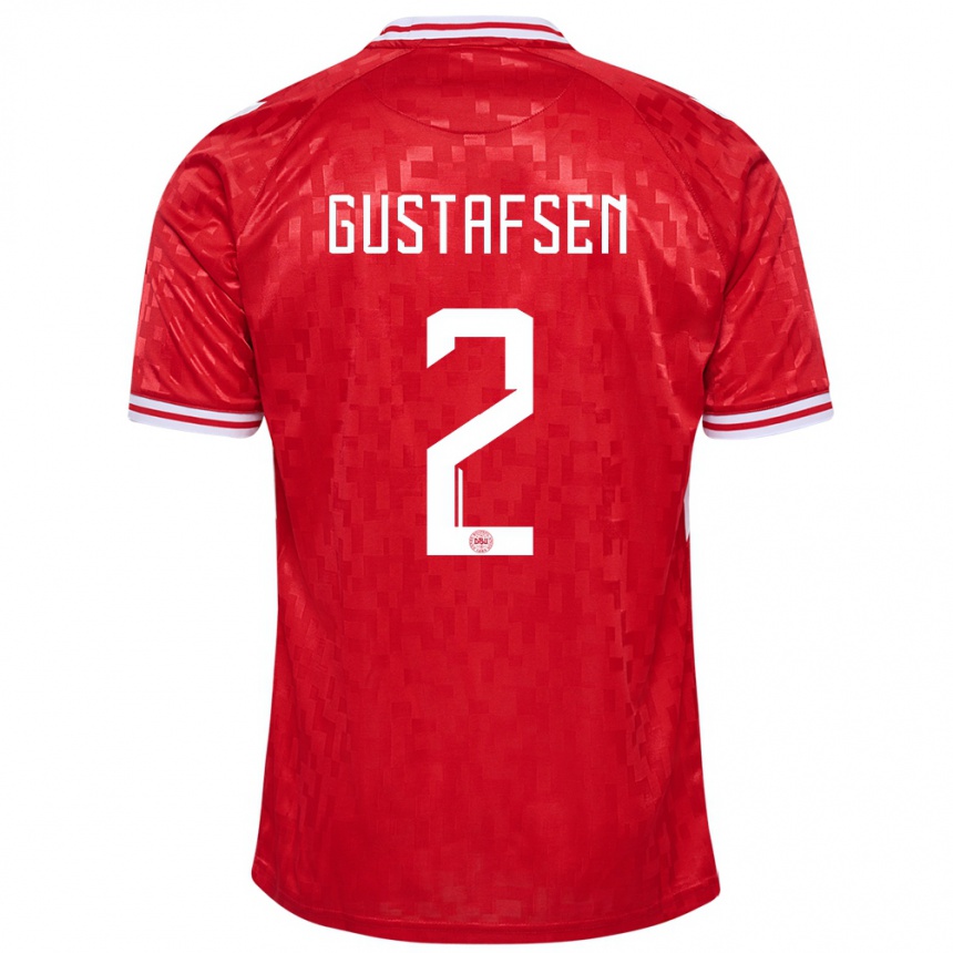 Niño Fútbol Camiseta Dinamarca Victor Gustafsen #2 Rojo 1ª Equipación 24-26 Argentina