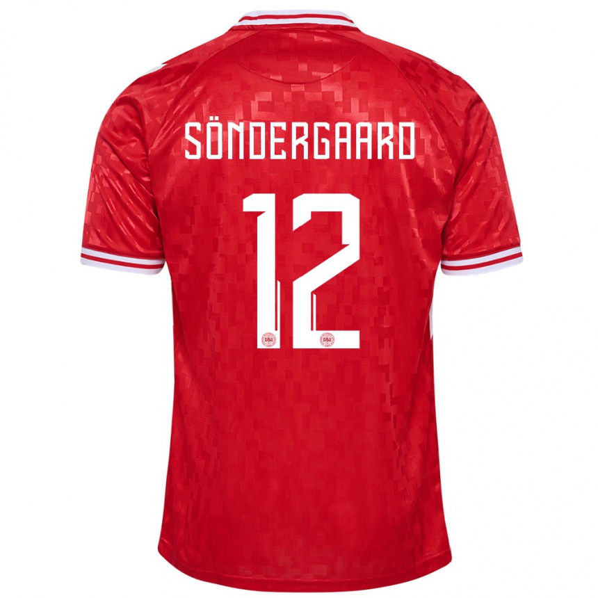 Niño Fútbol Camiseta Dinamarca Philip Söndergaard #12 Rojo 1ª Equipación 24-26 Argentina